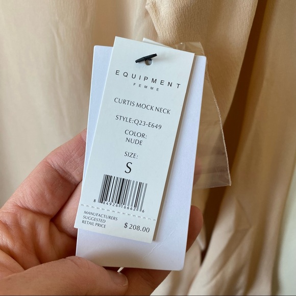 Equipment • NWT Curtis Mock Neck Silk Blouse - Picture 7 of 12